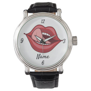 Reloj De Pulsera Labios rojos y Thunder_Cove de lengua