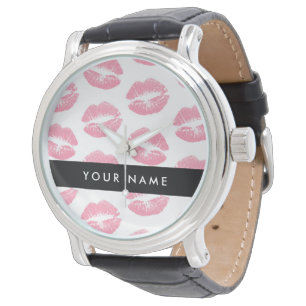 Reloj De Pulsera Labios Rosas, Beso, Pintalabios, Tu Nombre, Person