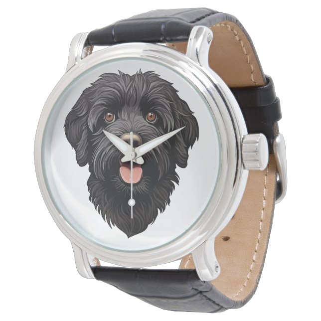 Reloj De Pulsera Labradoodle Perro Negro (Angular)