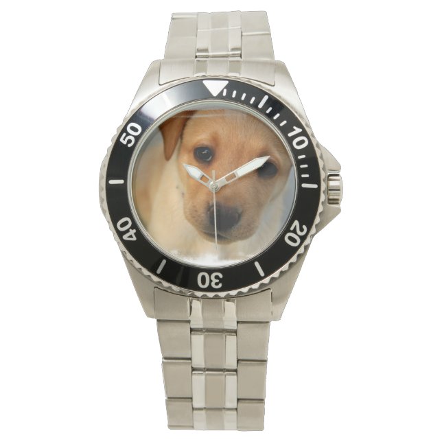Reloj De Pulsera Labrador amarillo recuperador (Anverso)
