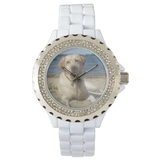 Reloj De Pulsera Labrador amarillo recuperador (Anverso)