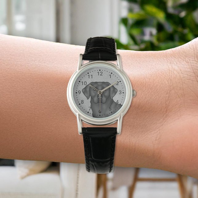 Reloj De Pulsera Labrador negro recuperador de perro retrato lindo (Subido por el creador)