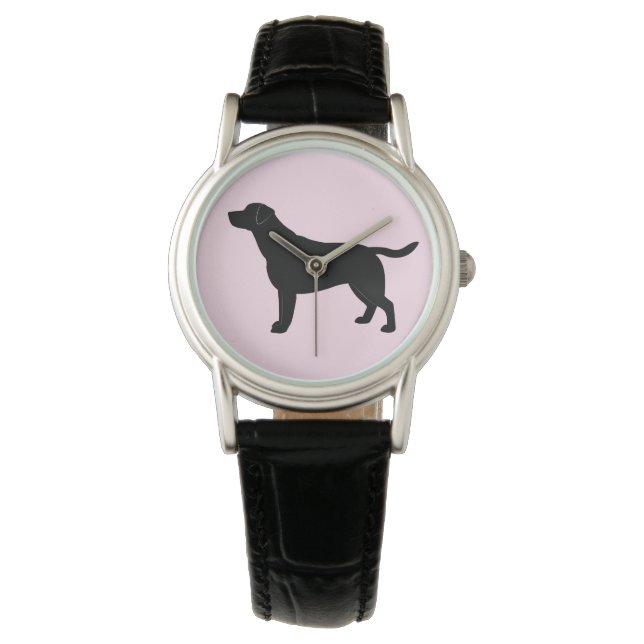 Reloj De Pulsera Labrador recuperador en Silhouette (Anverso)