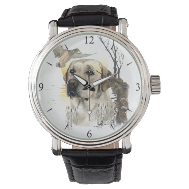 Reloj De Pulsera Labrador Recuperadores, (Perros cazadores) (Anverso)