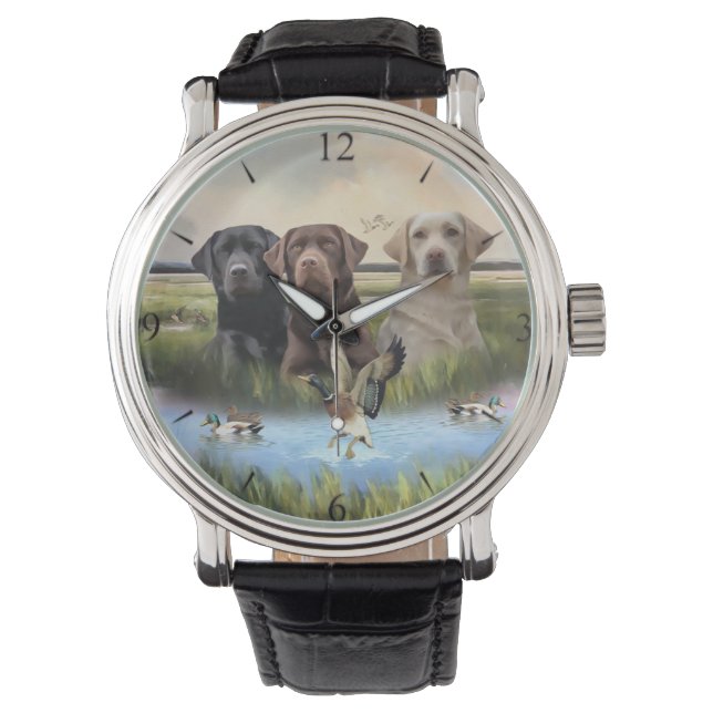 Reloj De Pulsera Labrador Retrievers, (Perros de caza)  (Anverso)