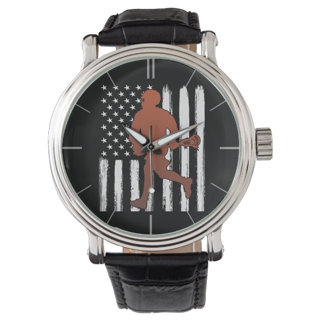 Reloj De Pulsera Lacrosse de la bandera de Estados Unidos (Anverso)