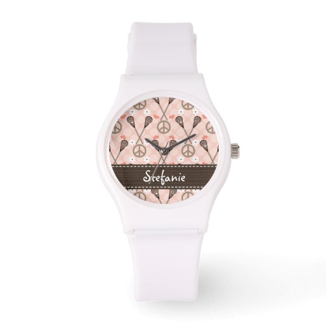 Reloj De Pulsera Lacrosse de paz personalizada (Anverso)
