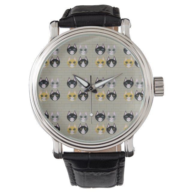 Reloj De Pulsera ladrillo de gatos (Anverso)