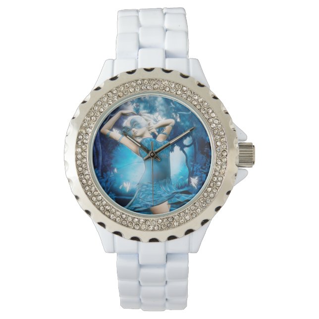 Reloj De Pulsera Lady Blue Elvin Fantasy Art (Anverso)