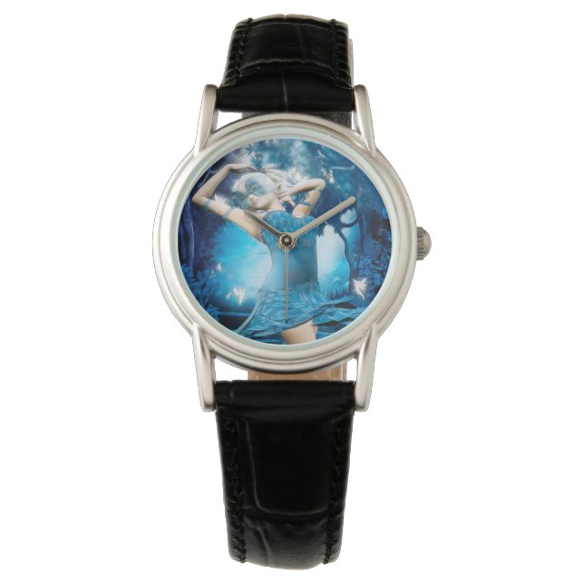 Reloj De Pulsera Lady Blue Elvin Fantasy Art (Anverso)