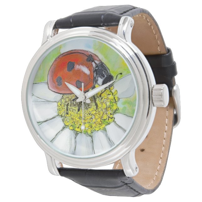 Reloj De Pulsera Lady Bug on A Daisy (Angular)
