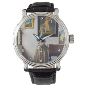 Reloj De Pulsera Lady parada en un Virginal, Johannes Vermeer