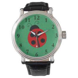 Reloj De Pulsera Ladybug con el diseño de puntos de polka