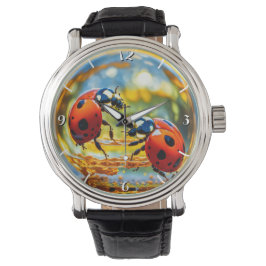 Reloj De Pulsera Ladybugs en una gota de agua