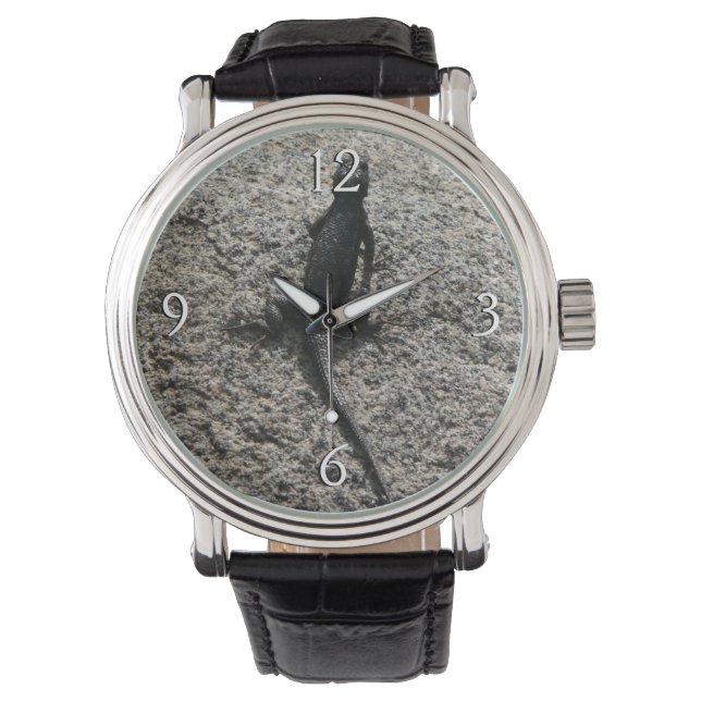 Reloj De Pulsera Lagarto Negro (Anverso)
