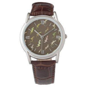 Reloj De Pulsera Lagartos y Geckos, en marrón del café