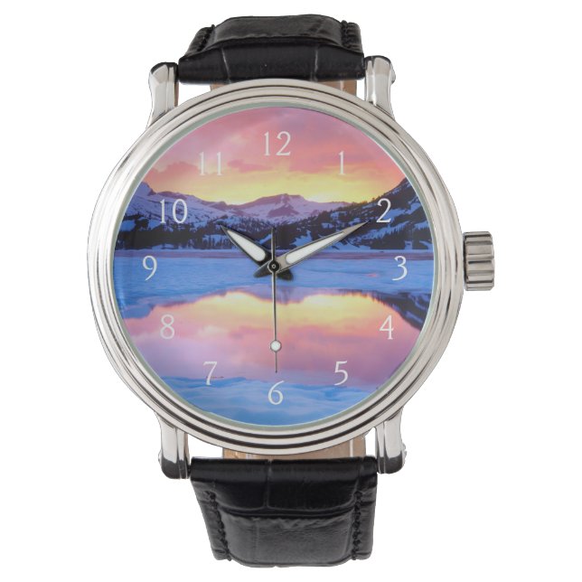 Reloj De Pulsera Lago Ellery al atardecer (Anverso)