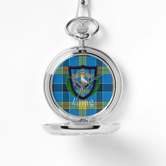 Reloj De Pulsera Laing Scottish Clan Tartan & Crest (Anverso)