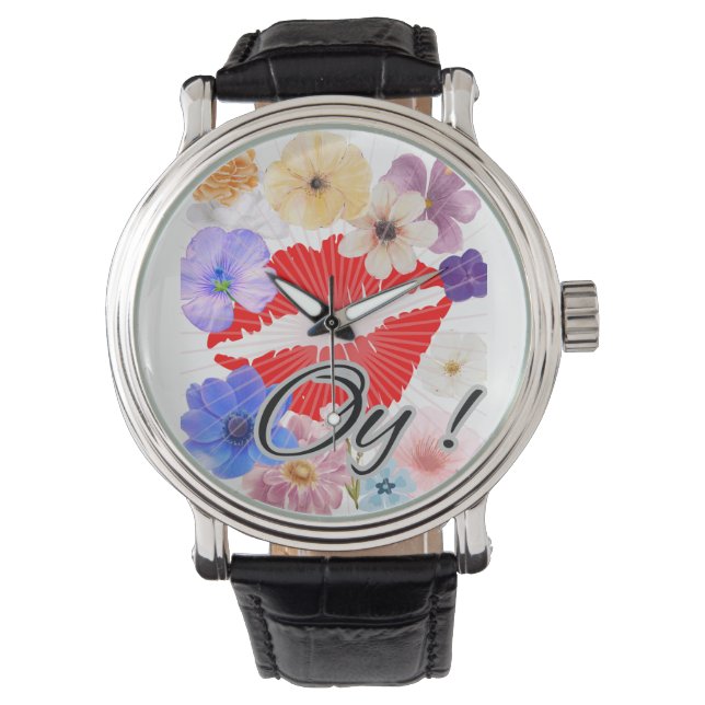 Reloj De Pulsera Láminas y flores (Anverso)