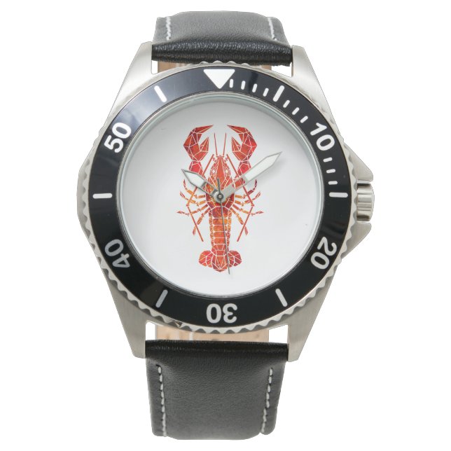 Reloj De Pulsera Langosta poligonal roja (Anverso)