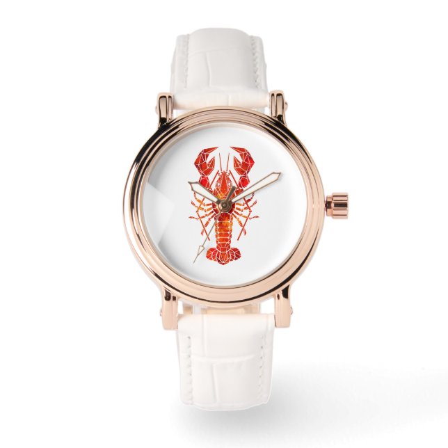 Reloj De Pulsera Langosta poligonal roja (Anverso)