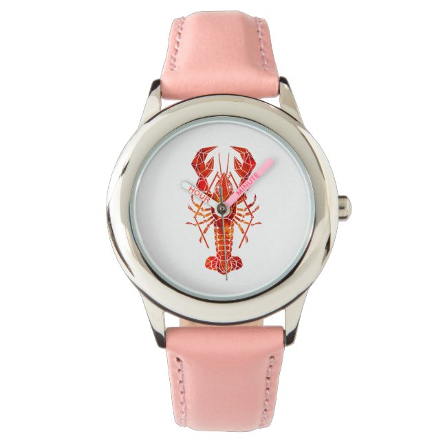 Reloj De Pulsera Langosta poligonal roja (Anverso)