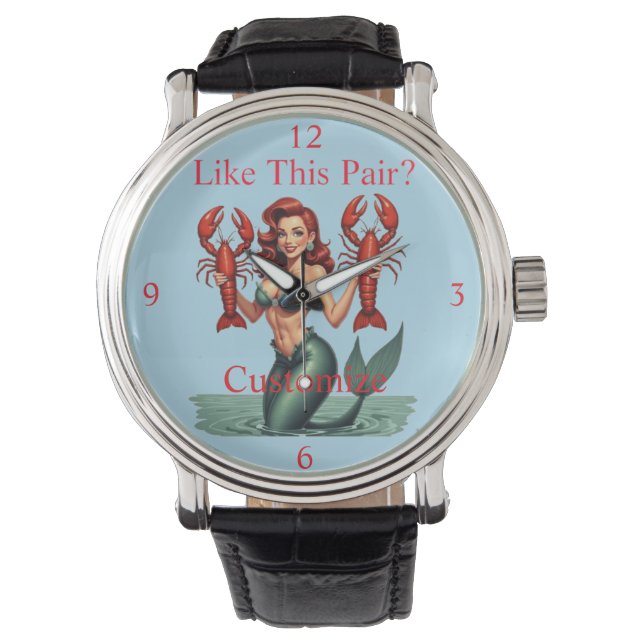 Reloj De Pulsera Langostas de la sirena sujetando Thunder_Cove (Anverso)