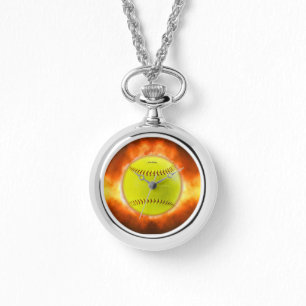 Reloj De Pulsera Las llamas de pelota blanda amarilla de SlipperyJo