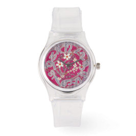 Reloj De Pulsera Las mujeres ven el estilo floral rosa
