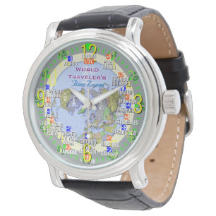 Reloj De Pulsera Las zonas horarias del viajero de mundo