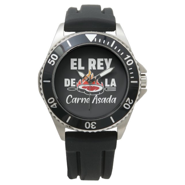 Reloj De Pulsera Latino Dad El Rey de la Carne Asada (Anverso)