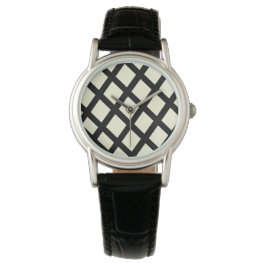 Reloj De Pulsera Lattice Watch (Crema y Negro)