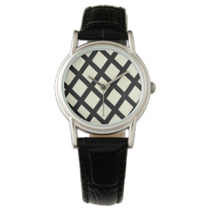 Reloj De Pulsera Lattice Watch (Crema y Negro)