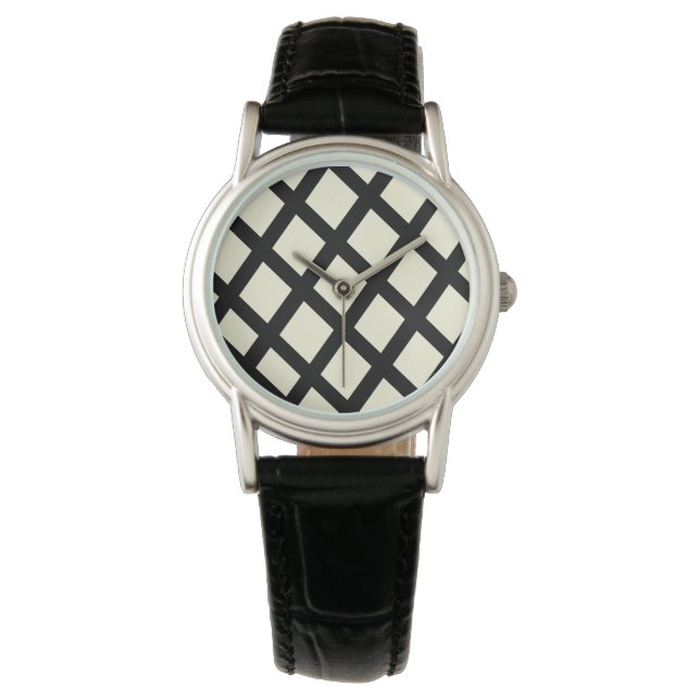 Reloj De Pulsera Lattice Watch (Crema y Negro) (Anverso)