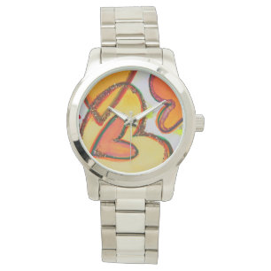 Reloj De Pulsera Laugh Hearts Cruzando el Colorido Personalizado de