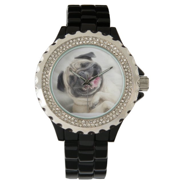 Reloj De Pulsera Laughing Pug Watch (Anverso)