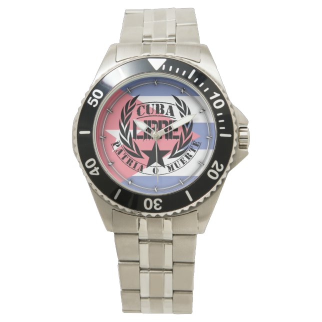 Reloj De Pulsera Laureles de Cuba Libre Motto (Anverso)