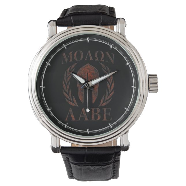 Reloj De Pulsera Laureles de Molon Labe Iron Warrior (Anverso)