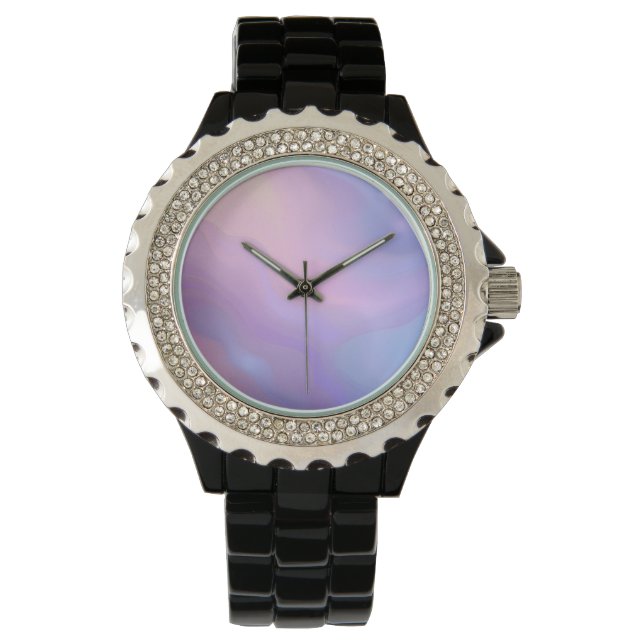 Reloj De Pulsera Lavanda Azul y muñeca etérea rosa (Anverso)