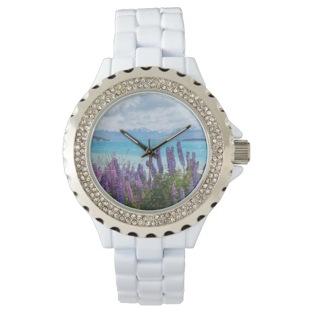 Reloj De Pulsera lavanda en la orilla del lago (Anverso)