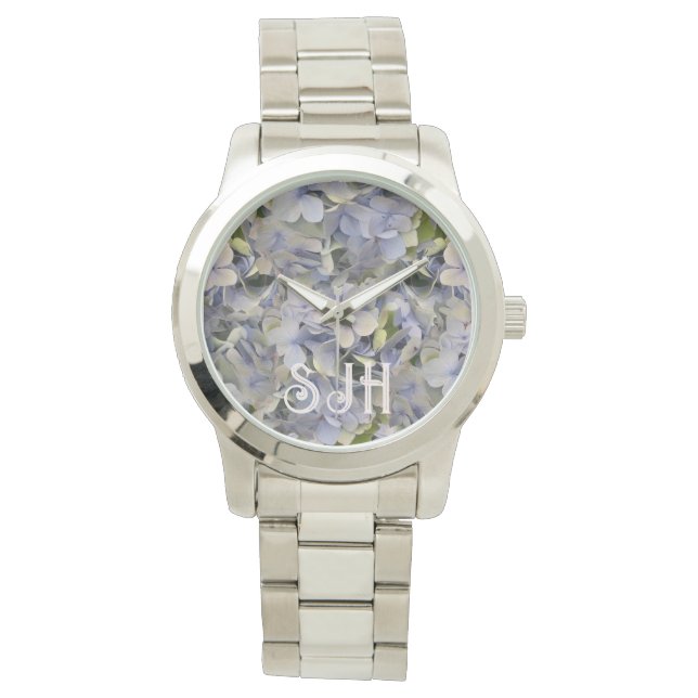 Reloj De Pulsera Lavanda Flores Hortensia Cara (Anverso)