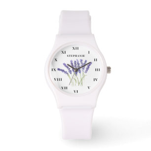 Reloj De Pulsera Lavender acuarela Floral morado moderno