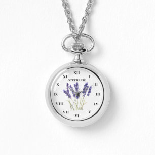 Reloj De Pulsera Lavender acuarela Floral morado moderno