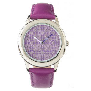 Reloj De Pulsera Lavender Faux Lace Acero inoxidable Purple