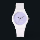 Reloj De Pulsera Lavender Purple Modern Script Girly Monograma Nomb<br><div class="desc">Lavanda Purple and White Simple Script Monograma Watch. Esto hace que la graduación perfecta,  el cumpleaños,  el boda,  la ducha de novia,  el aniversario,  la ducha de bebé o la fiesta de soltera sea un regalo para alguien que ama el lujo glam y los estilos de moda.</div>
