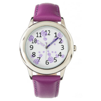 Reloj De Pulsera Lavender Púrpura Swirls Swirl Watts