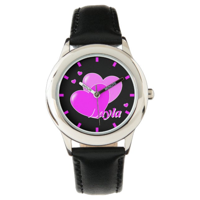 Reloj De Pulsera Layla - Su plantilla de nombre personalizada Corta (Anverso)
