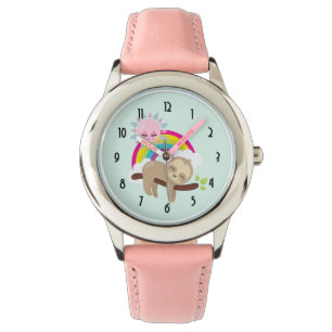 Reloj De Pulsera Lazy Slote lindo con sol y arcoiris
