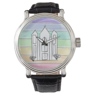 Reloj De Pulsera LDS Salt Lake City Temple rainbow sunset mormon