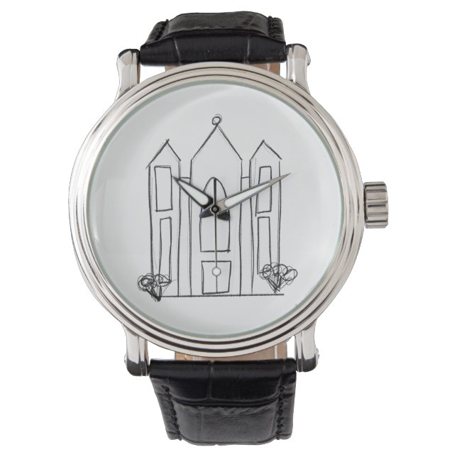 Reloj De Pulsera LDS Salt Lake City Temple simple mormón moderno (Anverso)